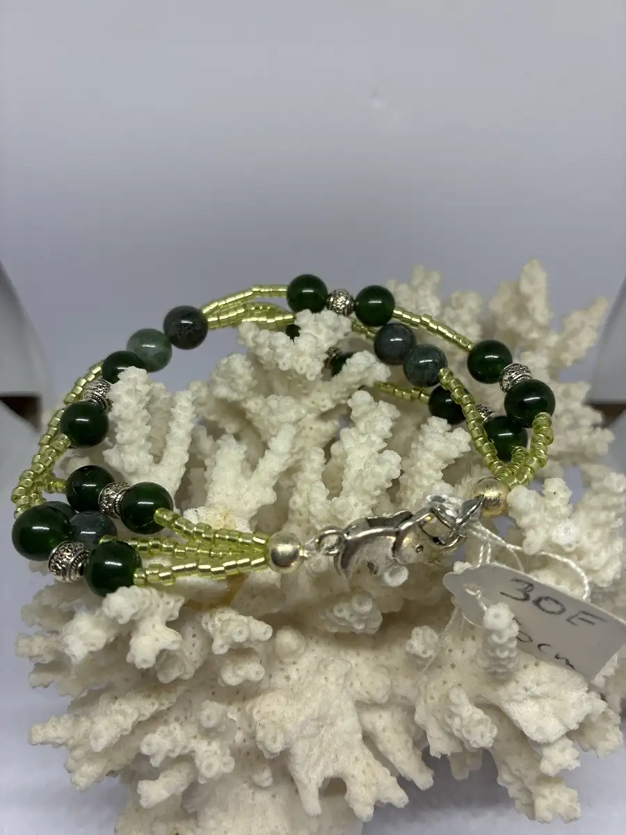 Bracelet agate mousse